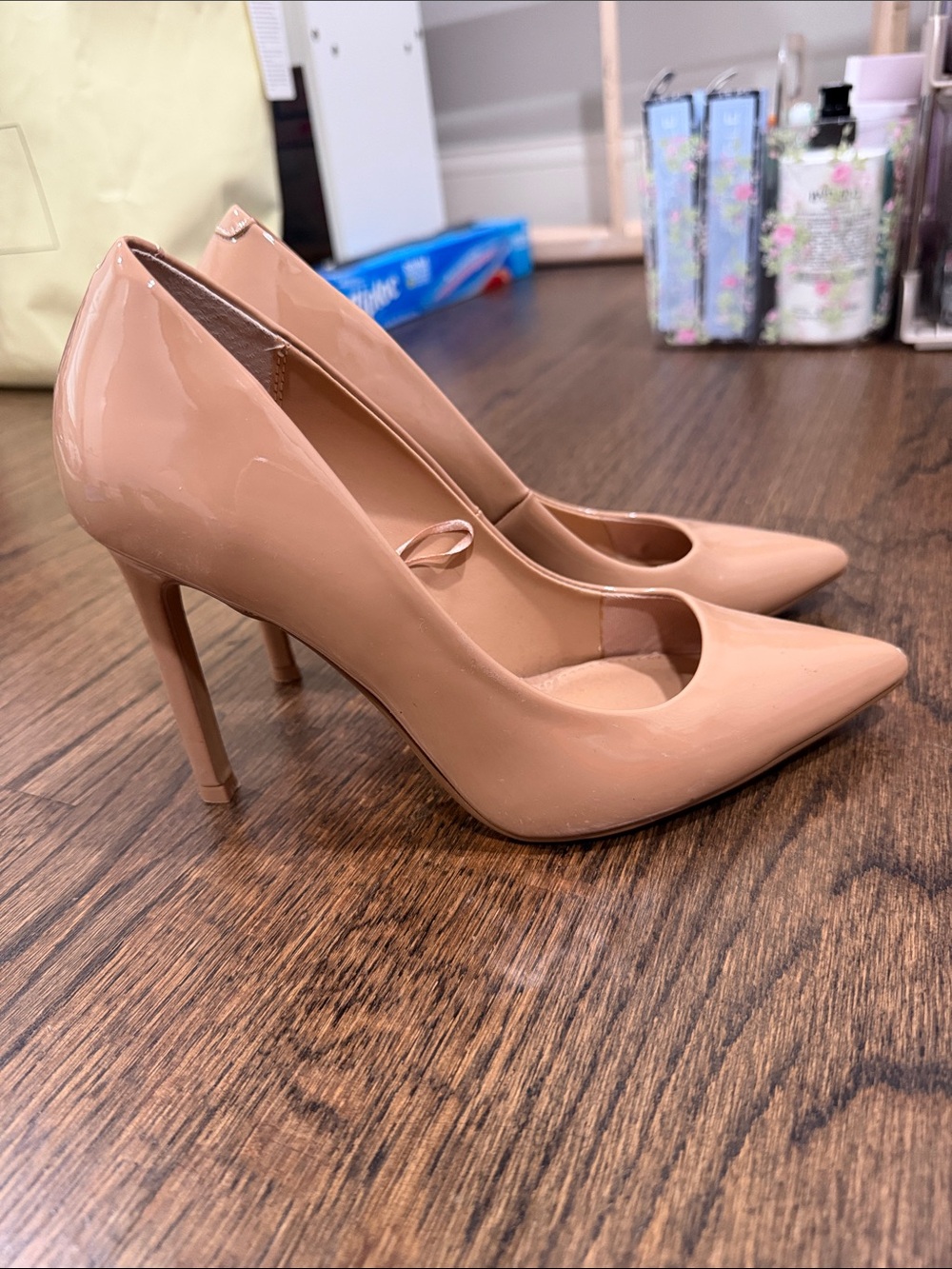 Express Nude Patent Pointed-Toe Stiletto Pumps